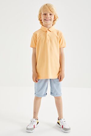 Kavun Içi Klasik Kısa Kollu Polo Yaka Erkek Çocuk T-Shirt - 10962 | 12-13