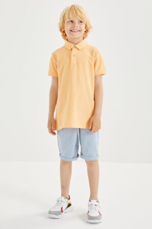 Kavun Içi Klasik Kısa Kollu Polo Yaka Erkek Çocuk T-Shirt - 10962 | 12-13