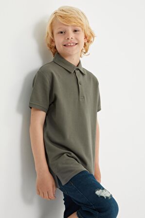 Çağla Klasik Kısa Kollu Polo Yaka Erkek Çocuk T-Shirt - 10962 | 4-5