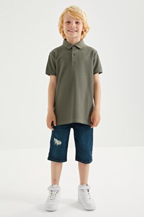 Çağla Klasik Kısa Kollu Polo Yaka Erkek Çocuk T-Shirt - 10962 | 4-5