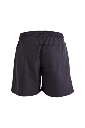Siyah Siyah Belden Lastikli Standart Kalıp Erkek Deniz Şortu  - 81237 | XL