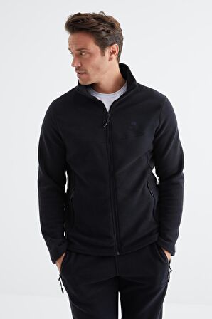 Lacivert Dik Yaka Basic Erkek Polar Eşofman Takımı - 85193 | XL