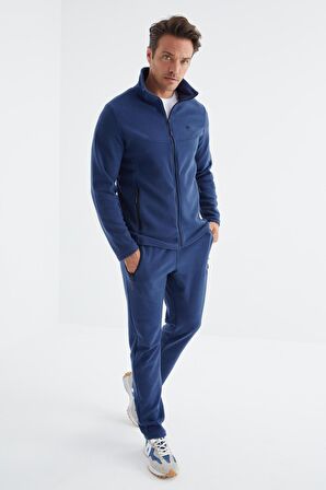 İndigo Dik Yaka Basic Erkek Polar Eşofman Takımı - 85193 | XXL