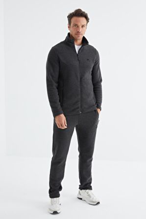 A.melanj Dik Yaka Basic Erkek Polar Eşofman Takımı - 85193 | S