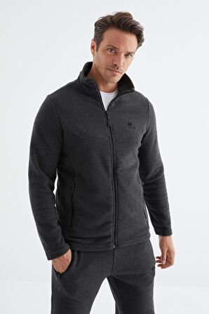 A.melanj Dik Yaka Basic Erkek Polar Eşofman Takımı - 85193 | S