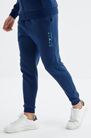 İndigo Dik Yaka  Renk Geçişli Standart Kalıp Erkek Eşofman Takımı  - 85186 | XL