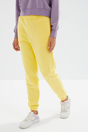 Limon Yüksek Bel Rahat Form Basic Jogger Kadın Eşofman Alt - 94624 | XL