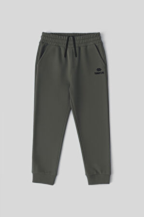 Haki Standart Fit Manşetli İnce Erkek Çocuk Eşofman Alt - 11062