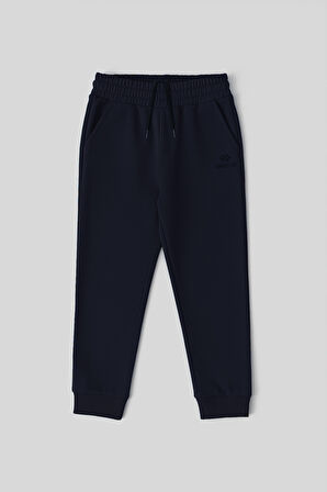 Lacivert Standart Fit Manşetli İnce Erkek Çocuk Eşofman Alt - 11062