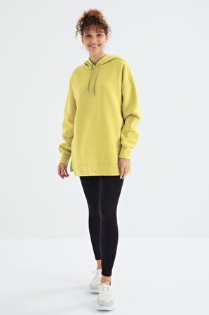 Limon Reglan Kol Basic Kapüşonlu Oversize Tunik- 97242 | XL