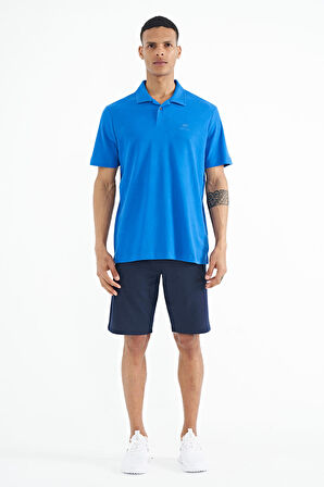 Saks Polo Yaka Logo Nakışlı Standart Form Erkek T-shirt - 88237 | S
