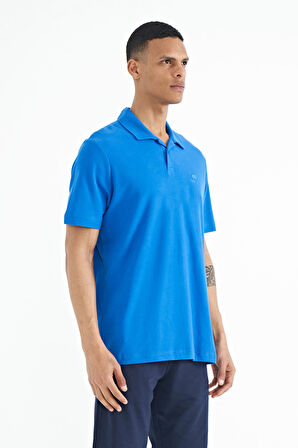 Saks Polo Yaka Logo Nakışlı Standart Form Erkek T-shirt - 88237 | S
