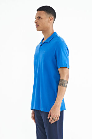 Saks Polo Yaka Logo Nakışlı Standart Form Erkek T-shirt - 88237 | S
