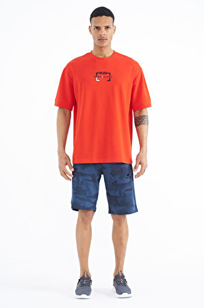 Fiesta Yazı Nakışlı O Yaka Oversize Erkek T-Shirt - 88192 | M