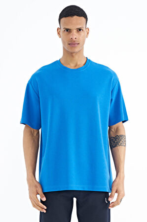 Saks Kol Arma Detaylı Basic Oversize Erkek T-Shirt - 88193 | M