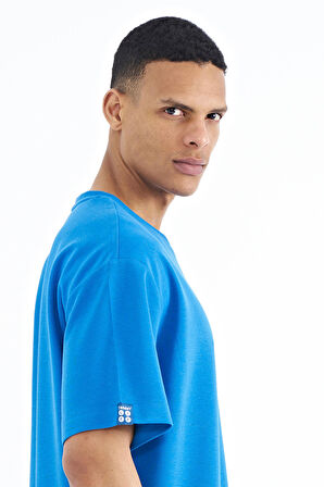 Saks Kol Arma Detaylı Basic Oversize Erkek T-Shirt - 88193 | M