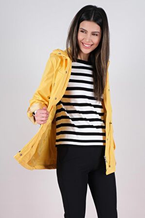 Goudot Kapüşonlu Çıtçıtlı Trençkot