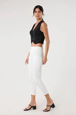 Capovilla Dar Paça Cepsiz Pantolon BEYAZ