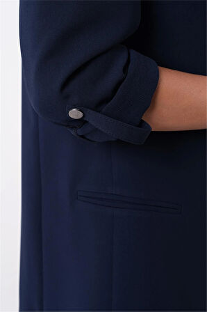 Medarda Salaş Krep Ceket LACİVERT