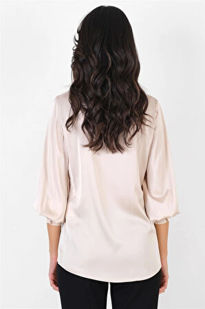 Marsh V Yaka Saten Bluz BEJ