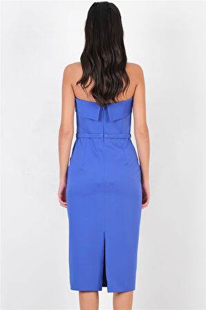 Dominczy Straplez Yaka Elbise SAKS