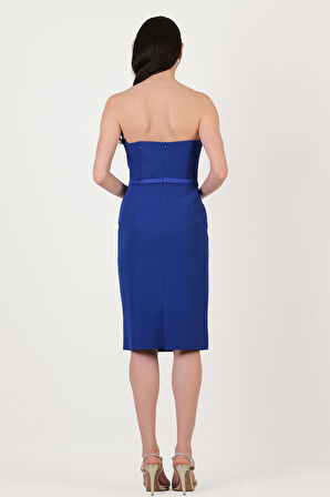 Pulcini Derin V Straplez Kısa Abiye Elbise SAKS