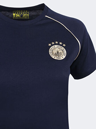 KADIN 5 YILDIZ BİYELİ GOLD LOGO TSHIR