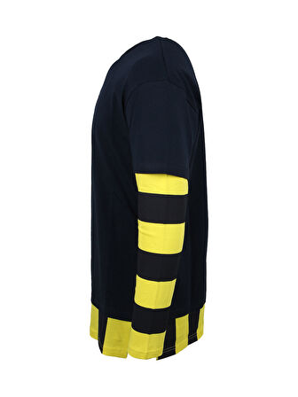 ERKEK TRIBUN ÇUBUKLU DETAYLI TSHIRT