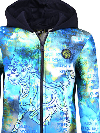 ÇOCUK TRIBUN BOĞA PATTERN SWEAT