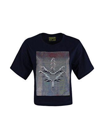 KADIN TREND HOLOGRAM BASKILI TSHIRT