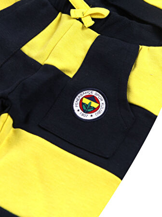 BEBEK SARI LACİVERT ŞERİTLİ 2Lİ TAKIM