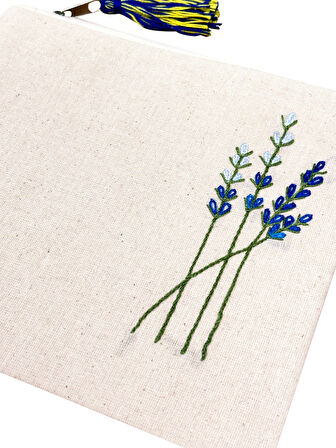 20X18 SARI LACİVERT LAVANTA NAKIŞLI Ç