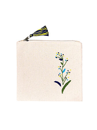 20X18 SARI LACİVERT ÇITIR ÇİÇEK NAKIŞ
