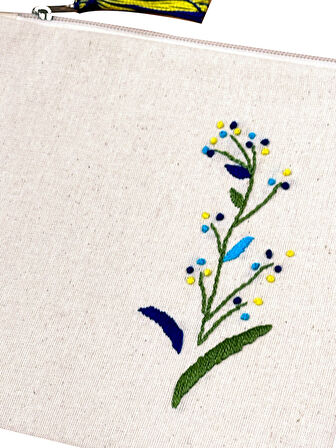 20X18 SARI LACİVERT ÇITIR ÇİÇEK NAKIŞ