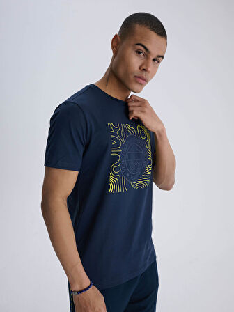 ERKEK TRIBUN TEK RENK LOGOLU TSHIRT