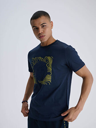ERKEK TRIBUN TEK RENK LOGOLU TSHIRT