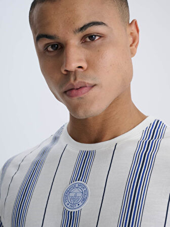 ERKEK TRIBUN LACİVERT ÇİZGİLİ TSHIRT