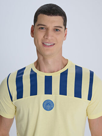 ERKEK TRIBUN ÇUBUK BLOKLU TSHIRT