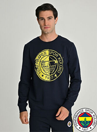 Fenerbahçe S.K. 25/26 Sezon Tribün Tek Renk Logolu  Erkek Sweatshirt