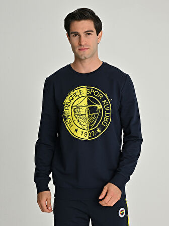 Fenerbahçe S.K. 25/26 Sezon Tribün Tek Renk Logolu  Erkek Sweatshirt