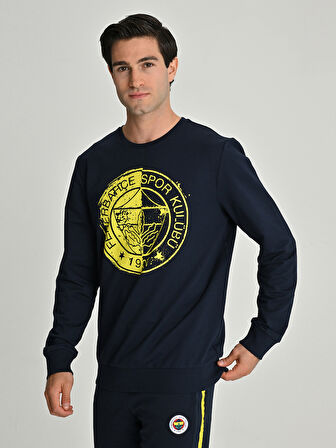 Fenerbahçe S.K. 25/26 Sezon Tribün Tek Renk Logolu  Erkek Sweatshirt