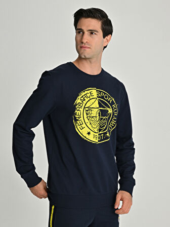 Fenerbahçe S.K. 25/26 Sezon Tribün Tek Renk Logolu  Erkek Sweatshirt