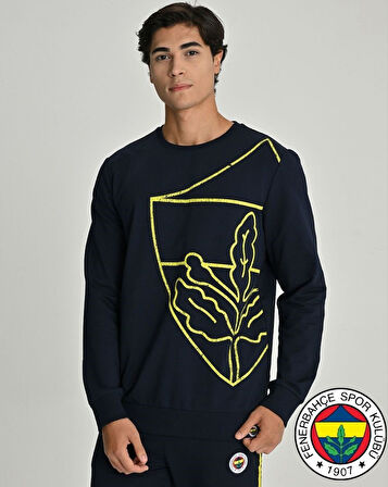 Fenerbahçe S.K. 25/26 Sezon Tribün All Over Baskı Logolu Erkek Sweatshirt