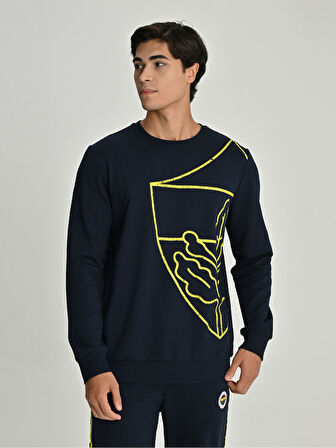 Fenerbahçe S.K. 25/26 Sezon Tribün All Over Baskı Logolu Erkek Sweatshirt