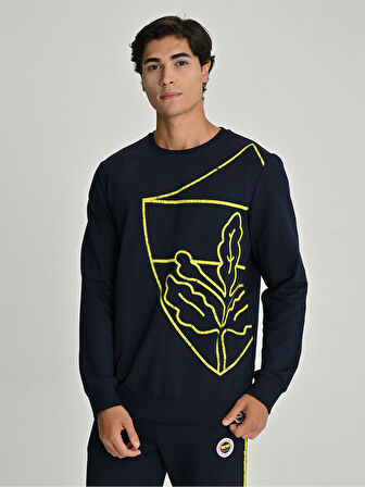 Fenerbahçe S.K. 25/26 Sezon Tribün All Over Baskı Logolu Erkek Sweatshirt