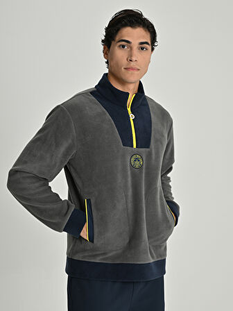 ERKEK TRIBUN YAKA DETAYLI SWEAT