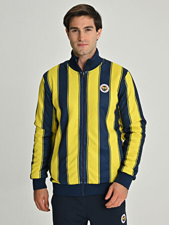 Fenerbahçe S.K. 25/26 Tribün Çubuklu Çift Taraflı Erkek Peluş Ceket