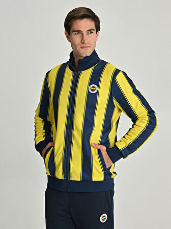 Fenerbahçe S.K. 25/26 Tribün Çubuklu Çift Taraflı Erkek Peluş Ceket