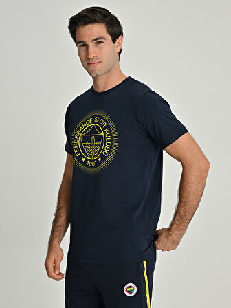 ERKEK TRIBUN TEK RENK LOGOLU TSHIRT