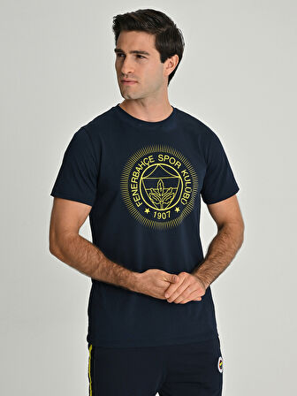 ERKEK TRIBUN TEK RENK LOGOLU TSHIRT